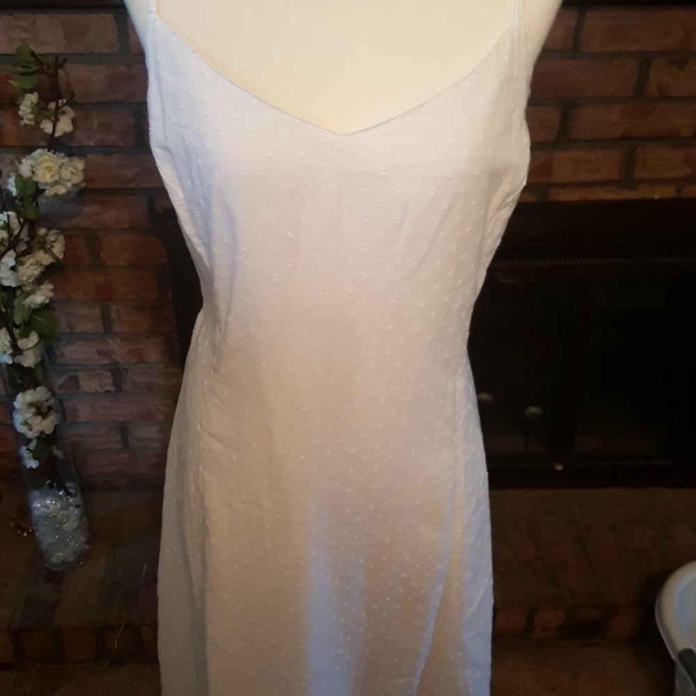 Angelic white polka dot textured dress NWT